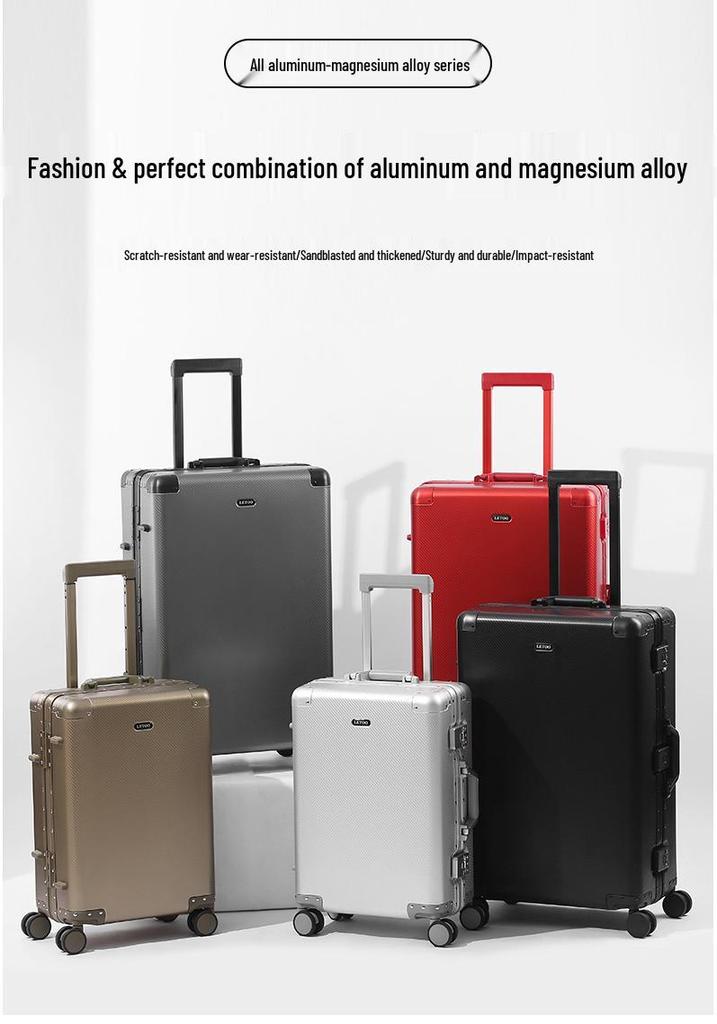 Alloy 20-Inch Carry-On and 26-Inch Luggage Set, Drop-Resistant Trolley Case with Combo Lock