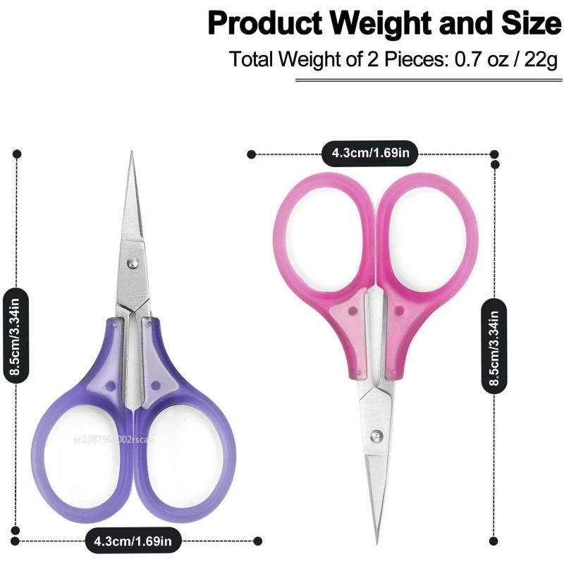 Compact Precision Craft Scissors Sharp Stainless Steel Blades with Protective Cap, Scrapbooking & DIY Apparel Sewing Supplies