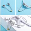 Charm S925 Sterling Silver Safety Chain Positioning Buckle Collection Fashion Beaded Bracelet Silver Accessories