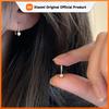 Huitan Minimalist Hook Earrings with Round Cubic Zircon Rose Gold Color Simple Elegant Women Earrings Fashion Versatile Jewelry