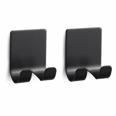 2Pcs Self Adhesive Stainless Steel Razor Holder Waterproof Rust-proof Hanging Razor Stand Multi-functional Double Hook