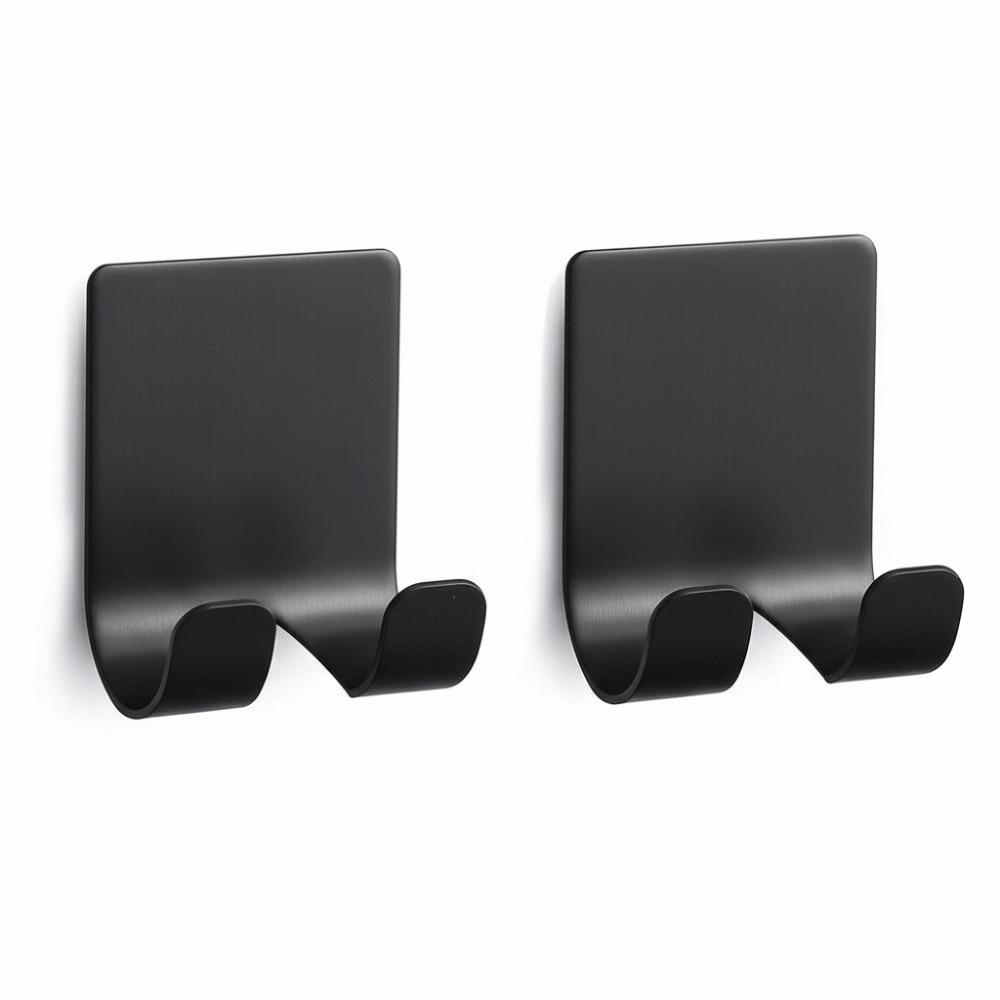 2Pcs Self Adhesive Stainless Steel Razor Holder Double Hook Waterproof Hanging Razor Stand Space Saving Rust-proof