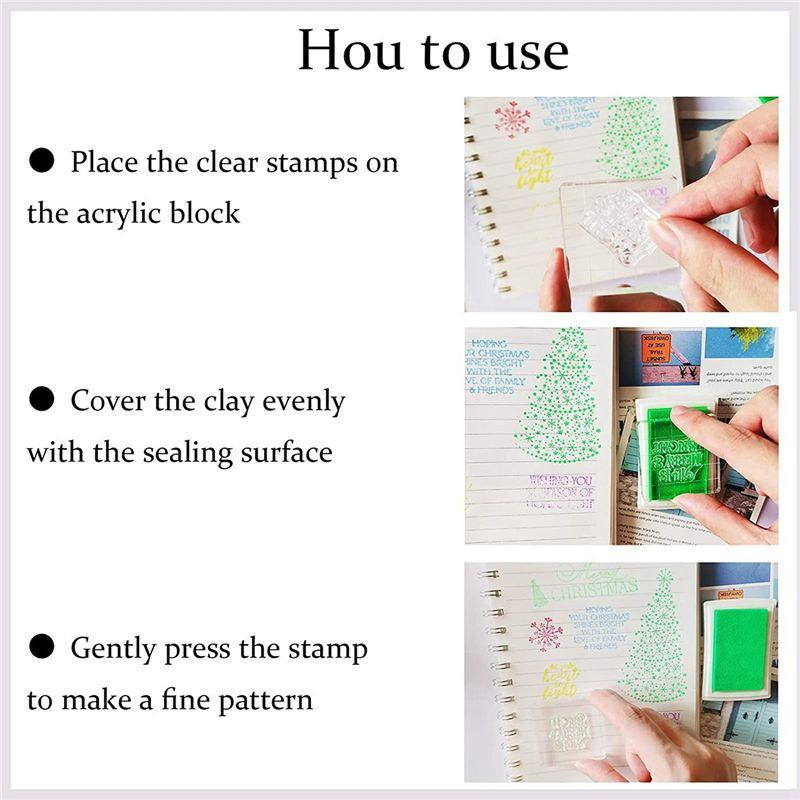 A60Z7 Pieces Acrylic Stamp Blocks, Clear Stamp Blocks Acrylic Blocks For Stamping Tools Set With Grid Decorativemay