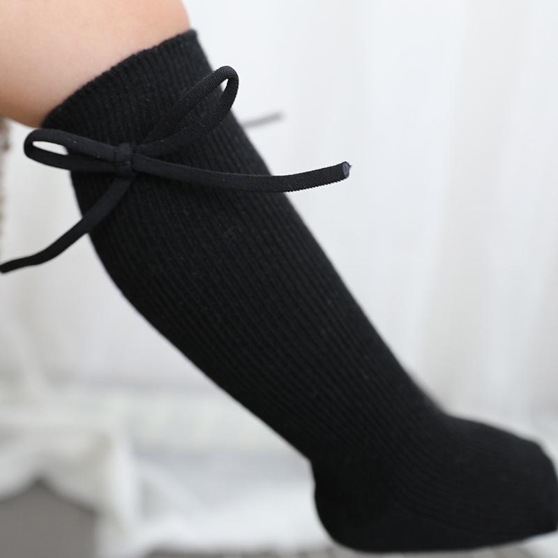 

1 пара милых гольфов с бантом для детей, для девочки, ретро, сладкий, принцесса, с бантом, для маленькой девочки, весна, осень, однотонные, хлопковые, школьные носки S (1-3 Year)