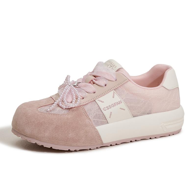 Leather mesh breathable German training shoes women's 2025 spring and summer new thick-soled non-slip fashion Forrest Gump versatile casual board shoe
