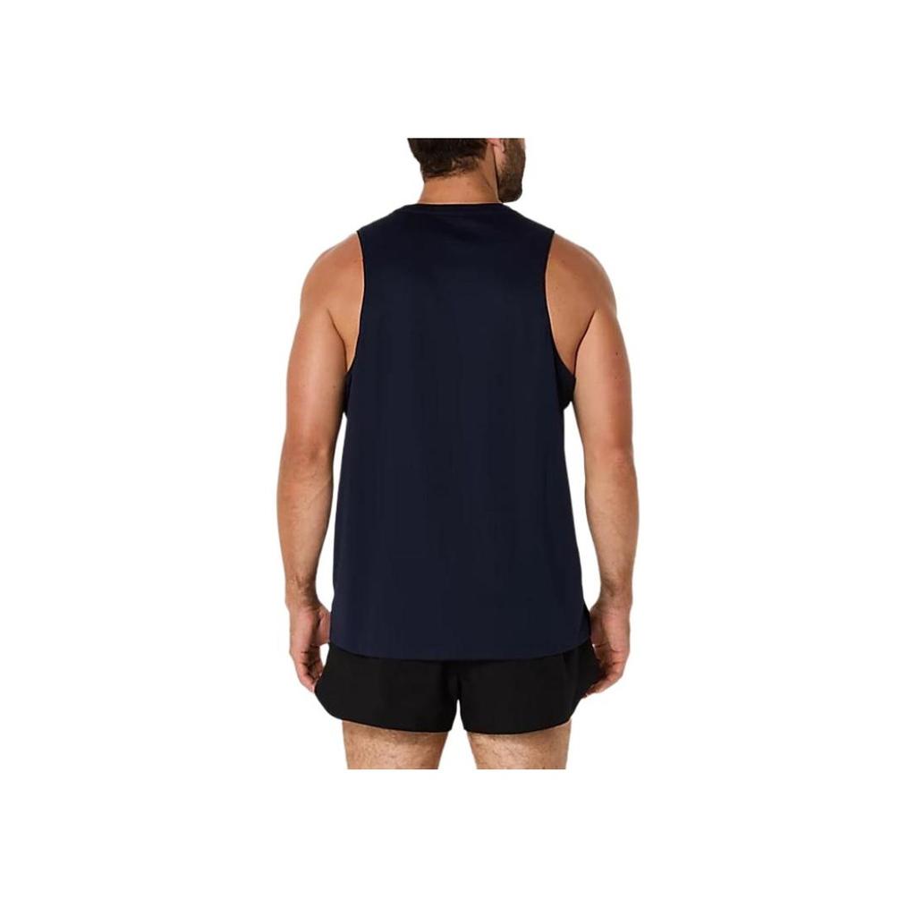 Asics Logo Round Neck Sleeveless Vest Men tops Midnight-Blue 2011D295-400