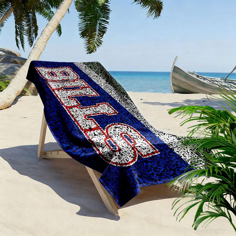 BUF Bills Print Beach Towel, Large Soft Quick Dry Towel for Beach Camping Swimming