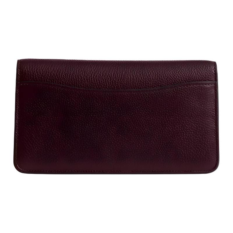 Coach Tabby 20 Gold Letter Logo Hardware Chain Polished Pebbled Leather Shoulder Crossbody Bag Small Size Women's Merlot
