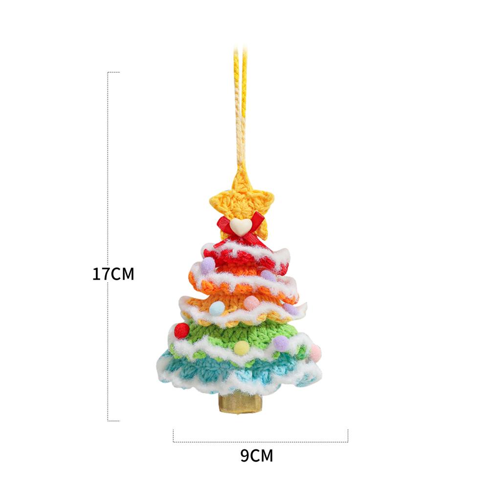 Ciondolo da appendere per albero di Natale Albero di Natale lavorato a maglia con campanella Ciondolo per porta Decorazione per auto Natale Ornamenti per la casa Regalo di Capodanno