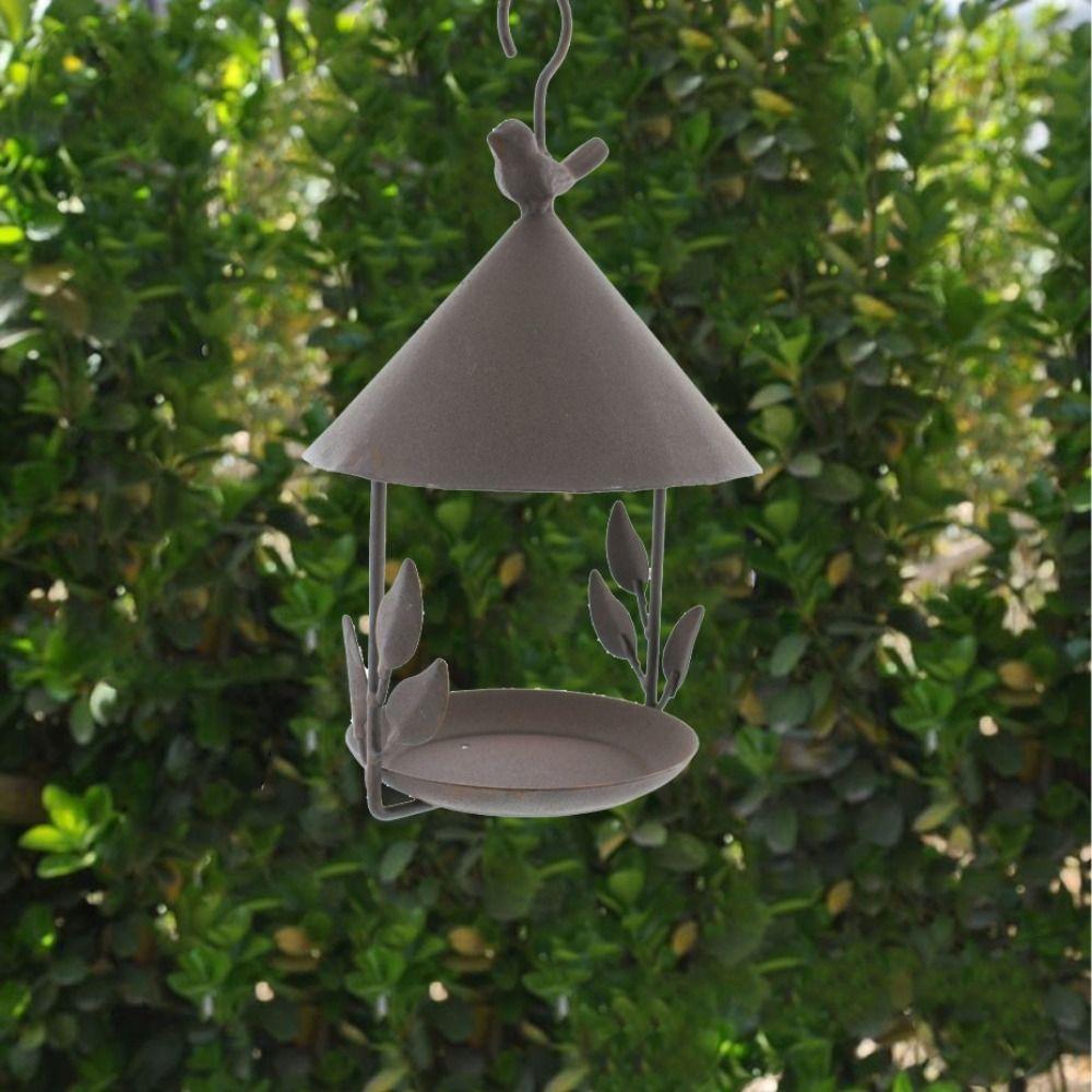 Rainproof Bird Food Dispenser Windproof Bird Feeding Dish Garden Decor Bird Water Bowl Yard