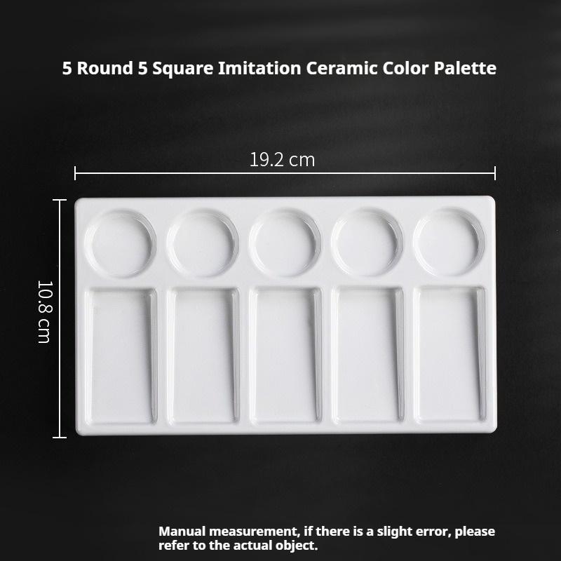 Borrence Paint Tray Palette Reusable Imitation Ceramic Paint Palette Tray for Artist Acrylic Watercolor Oil Painting DIY Craft