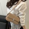 Luxury Women's Tote Handbag Women's Niche Small Square Fashion Messenger Bag Full Grain Leather Shoulder Bag With Tone Zippers