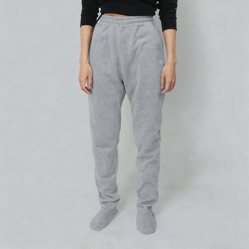 Erwachsenen-Fuß-Sweathose mit Fleece-gefütterten Füßen, elastischer Bund, weiche und warme Fuß-Pyjamahose