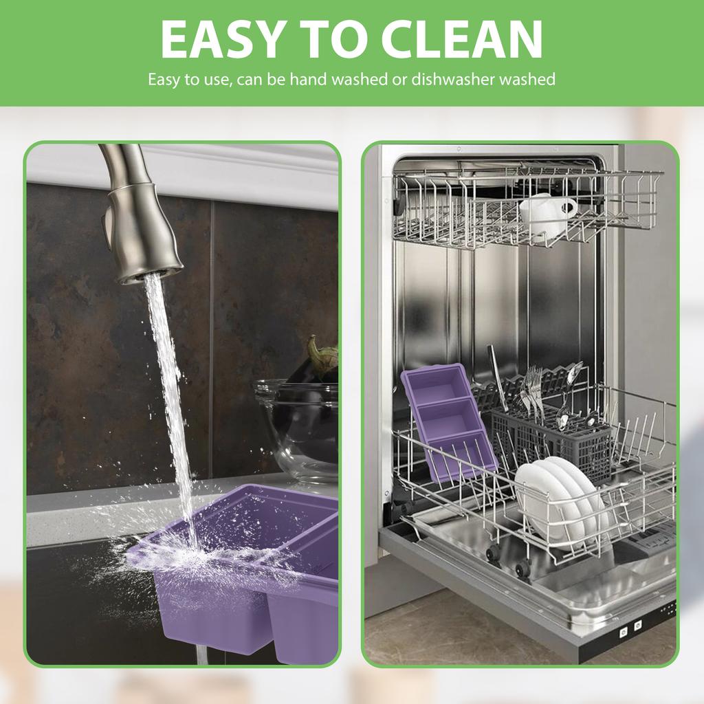 2Pcs Silicone Freezer Trays with Lid Leak-proof Sealed Soup Sauce Hot Pot Base Cube Mold Food Freezer Containers for Meal Prep