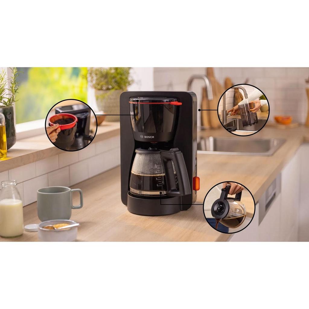 Bosch TKA3M133 Filter Coffee Machine 1.25L Black