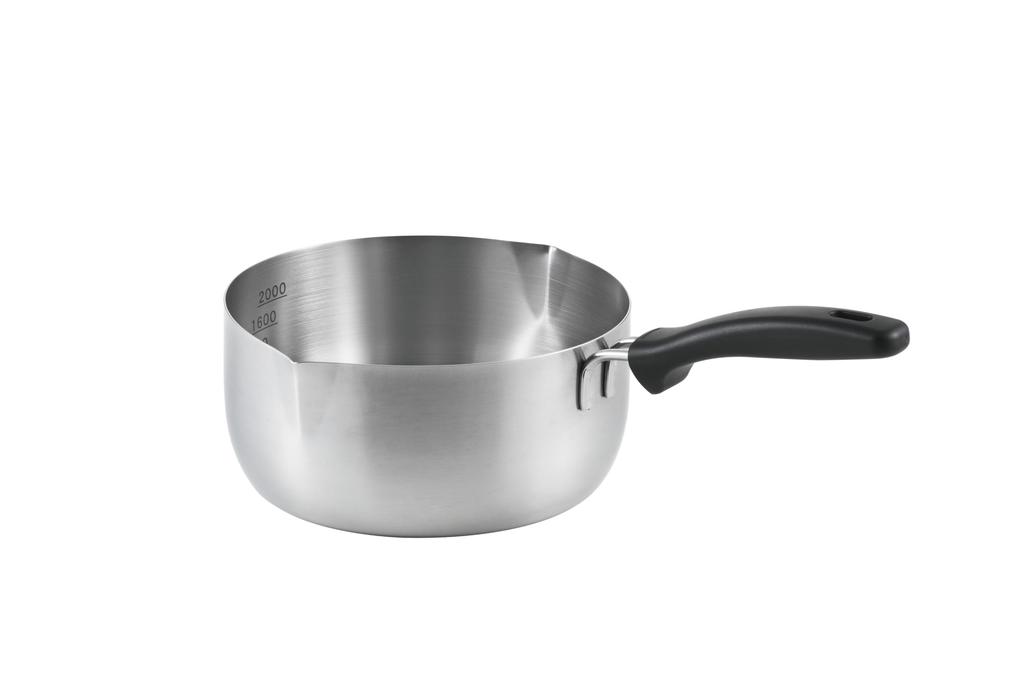 Maruyama Content 20cm Yuhira Pot with Induction and Gas Stove Stainless Flat Made In Graduations, CO3-20Y, Compatible, Steel, Bottom, Japan,