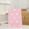 12Pcs Paper Gift Packing Bag Pink Bow Candy Cookie Bags Durable Present Wrap Bag  Celebration