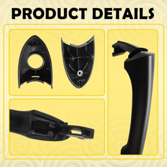 Pair Exterior Door Handle for 2011-2015 Hyundai Sonata Front&Rear Left Black EXD