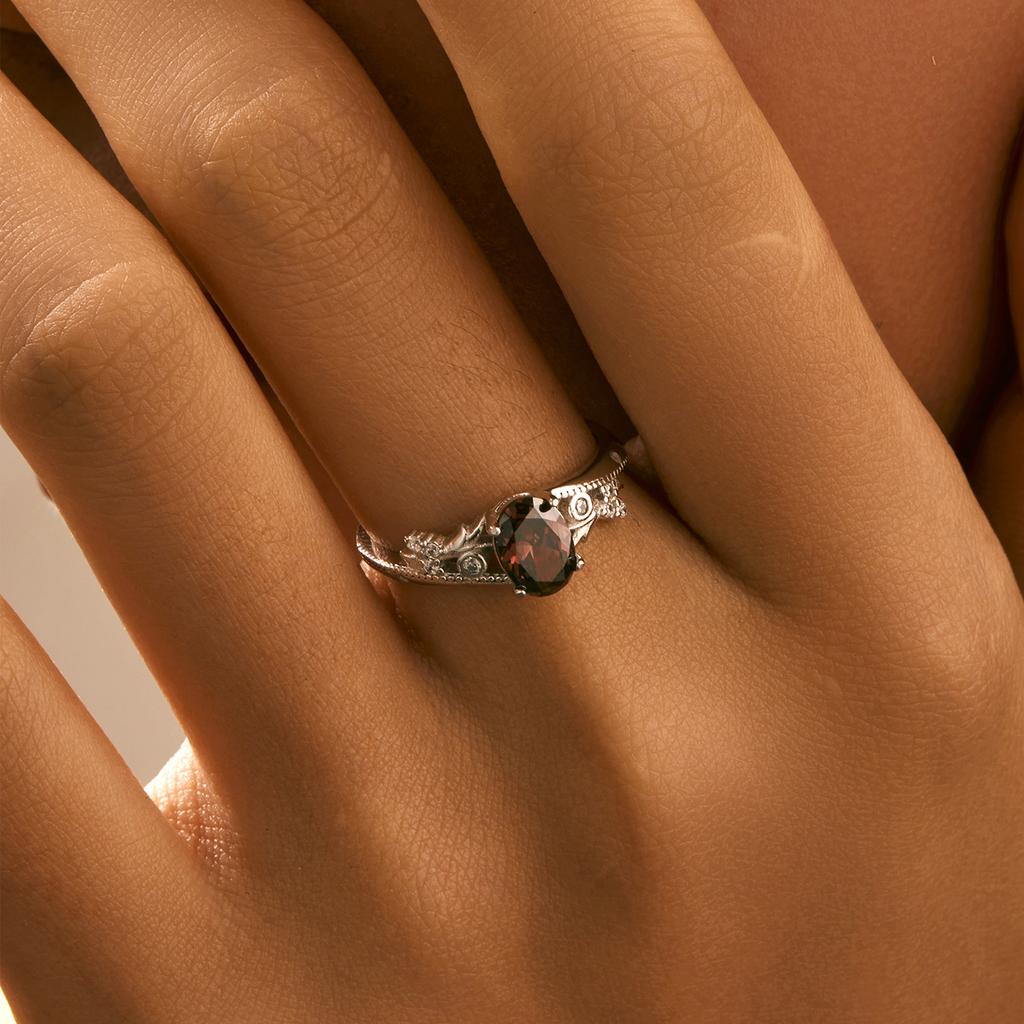 MODIAN 925 Silver Geometric Delicate Leaf Rings Classic Cocktail Party Fine Jewelry For Women Mother Mom Wife Girls