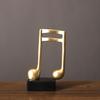 Music Note Sculpture Gold Resin Musical Symbol Figurine Modern Tabletop Decoration for Piano Room Home Office Table Centerpiece