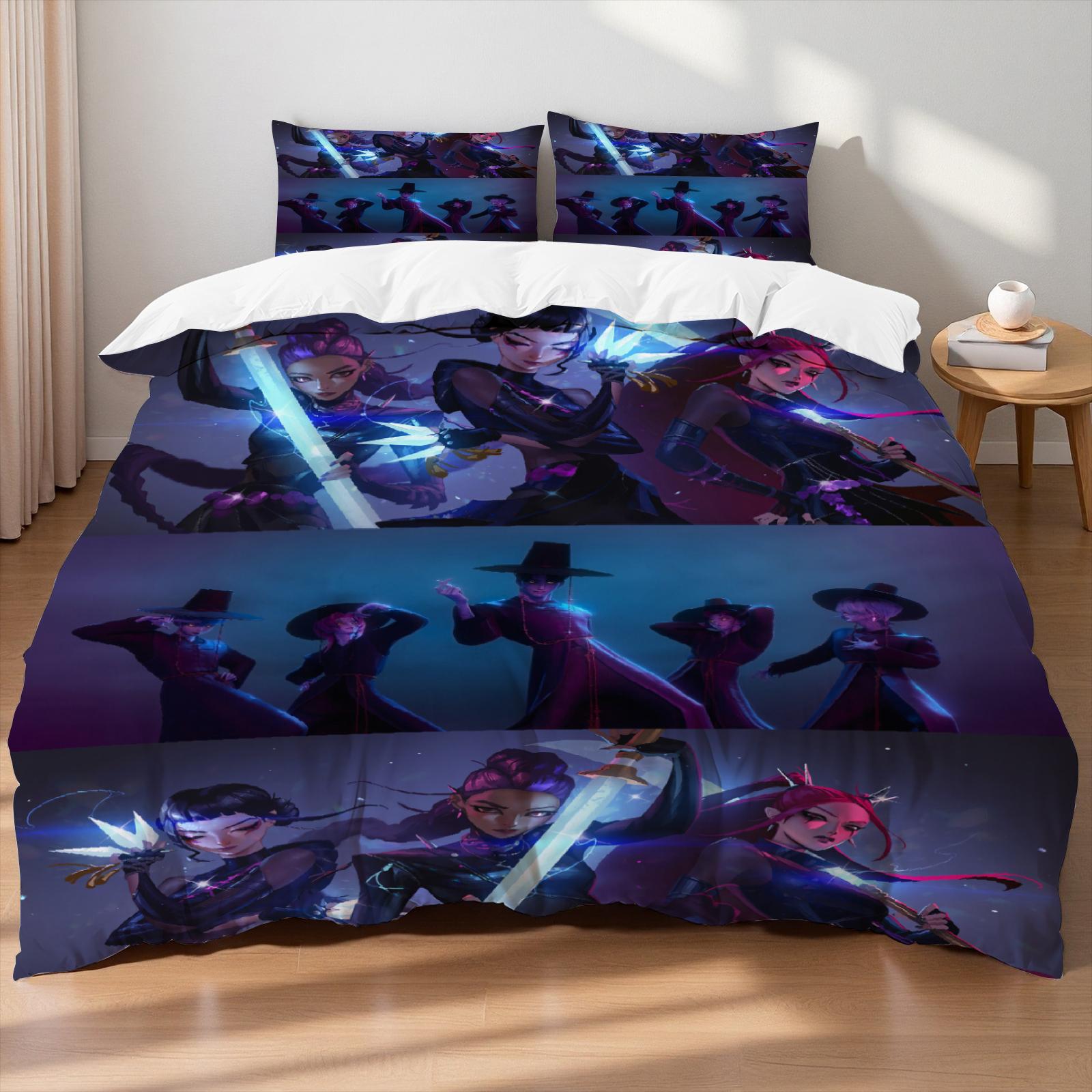 

Rumi Demon Hunters K-pop Girls Boys Group Printed Coreless Duvet Cover Multi Size Bedroom Dormitory Holiday Bedding Decoration EU Twin(135x200cm)