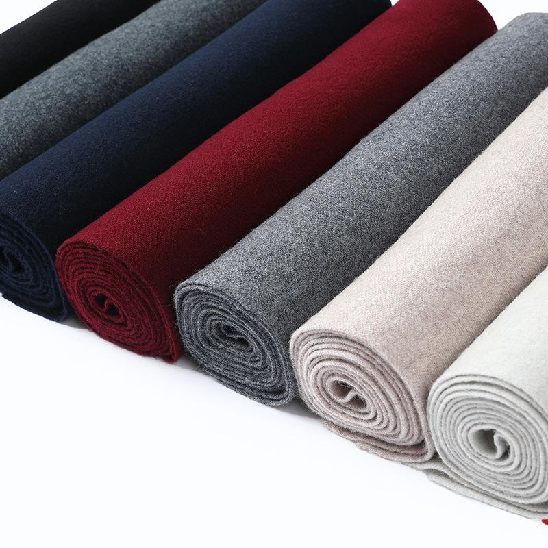 2025 winter new pure wool scarf solid color men's and women's universal fashion warm scarf