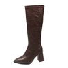 Fashion Autumn Winter Women Knee High Boots Fashion Knight Long Booties Square High Heels Shoes Botas Mujer