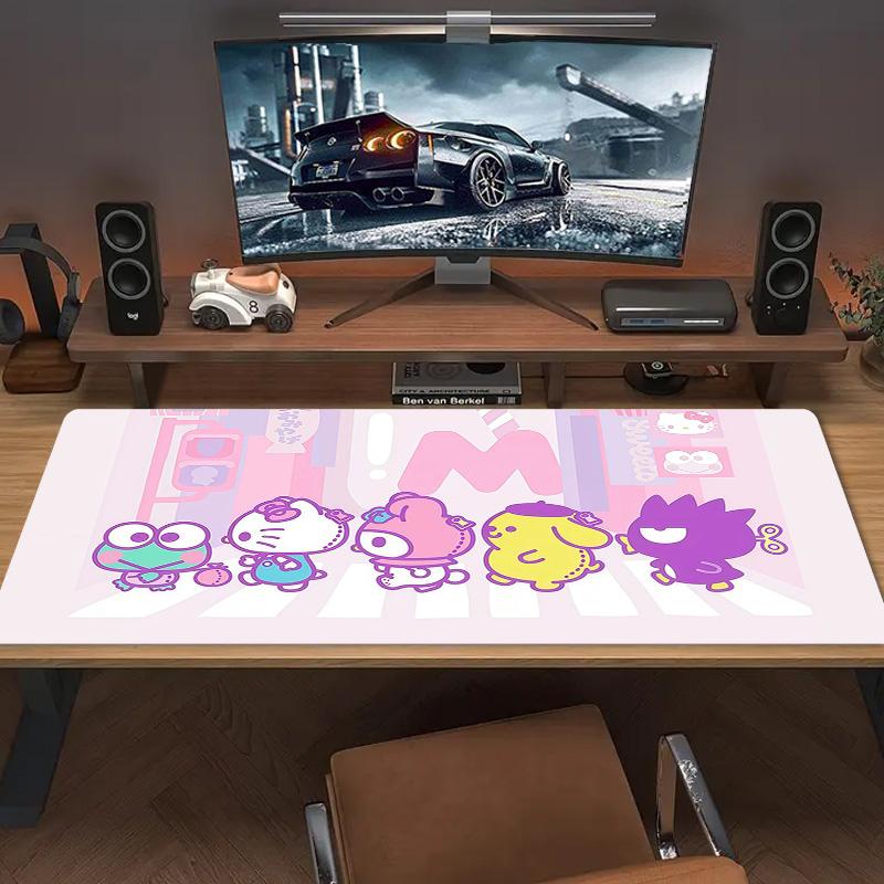 Hello Kitty And Friends Print Cushion Non-slip Laptop Tablet Big Mousepad XXL Mat Mini PC Playmat With Lock edge