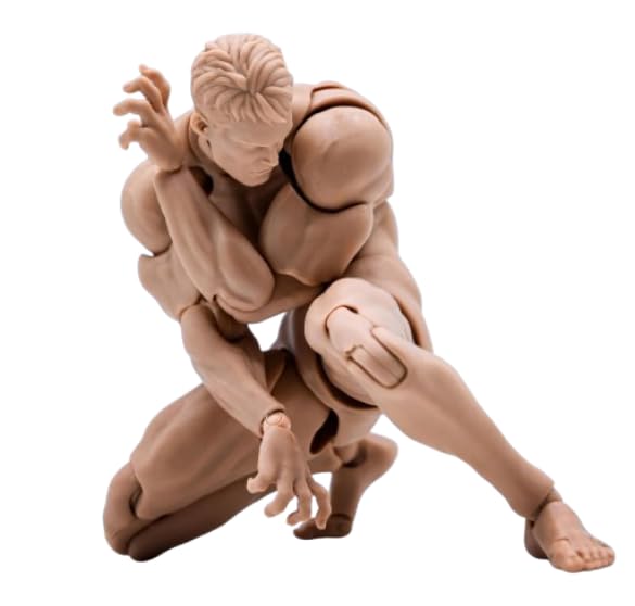 1/12 Maßstab Männliche Actionfigur, 6 Zoll, Super Flexible und Starke Muskelfigur, Miniaturfigur, Körperpuppe mit Wechselbaren Händen und Zubehör C
