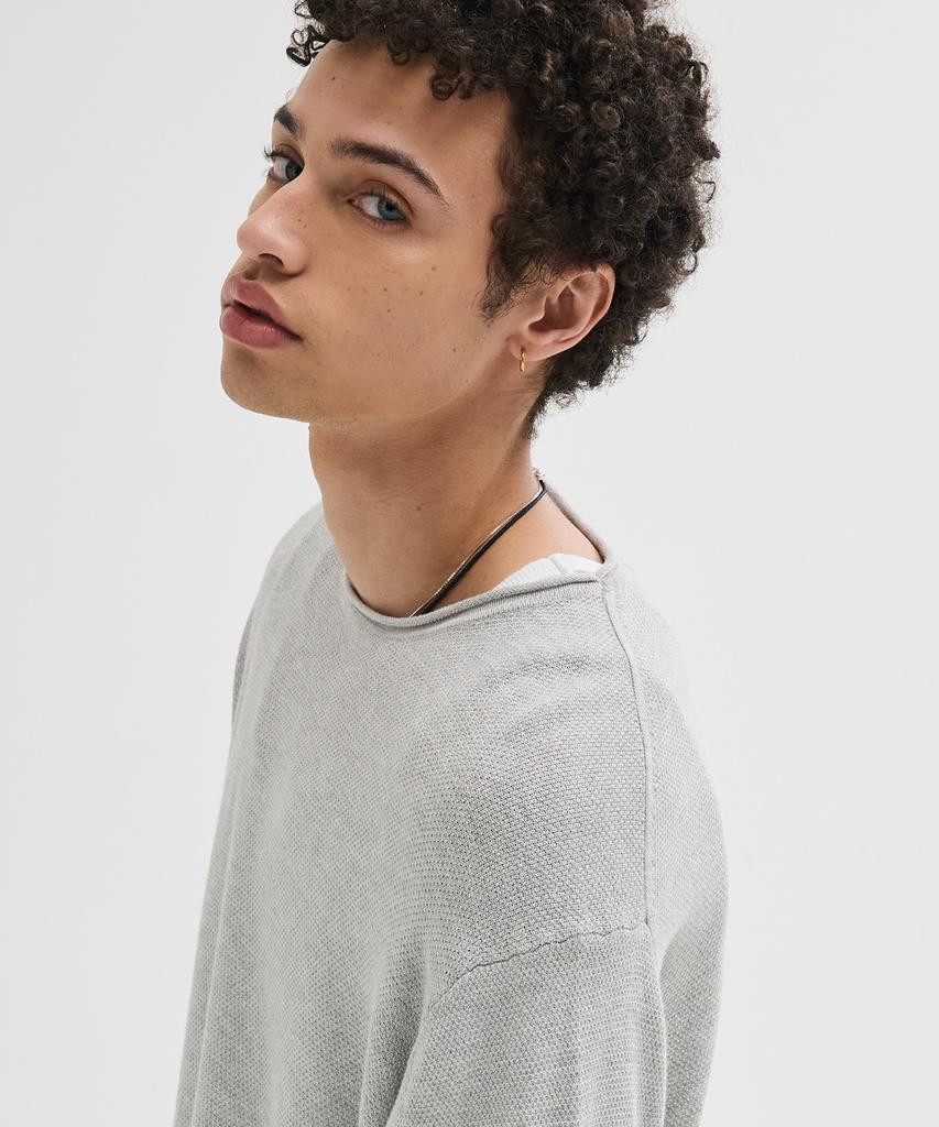 LEIRE Cut-Off Textured Knit [Gray]
