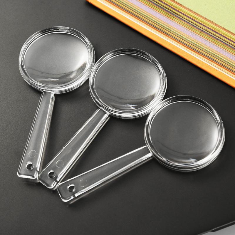 6/12PCS Handheld Transparent Magnifier 9cm Size Plastic Optics Learning Assistant Kits Party Game Props School Rewards Gifts ZYF