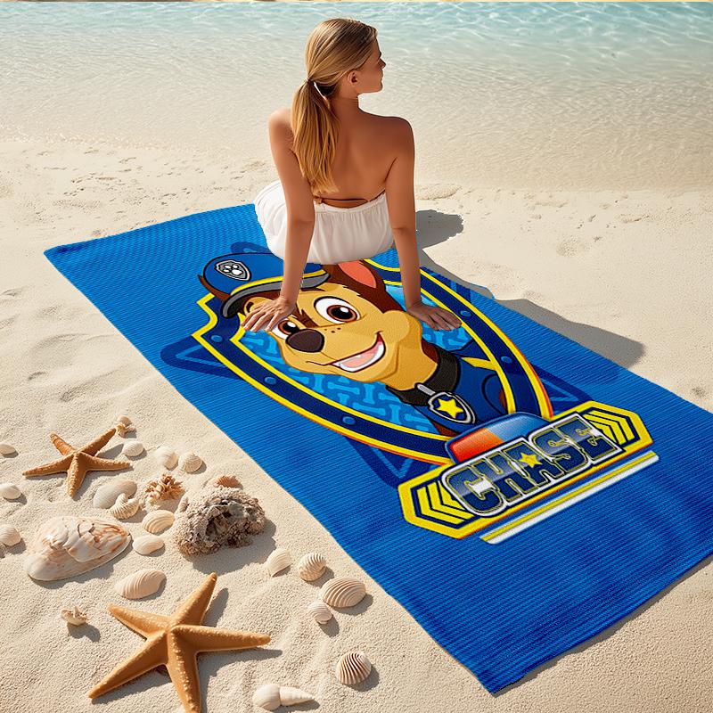 1Pc Paw Patrol Badge Adventure Beach Towel, Quick Dry, Multi-Use for Beach Pool Gym Yoga Home Travel, Christmas, Halloween, Xmas Gift M929223