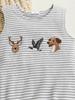 European Summer Baby Romper - Sleeveless Striped with Animal Embroidery for Boys & Girls