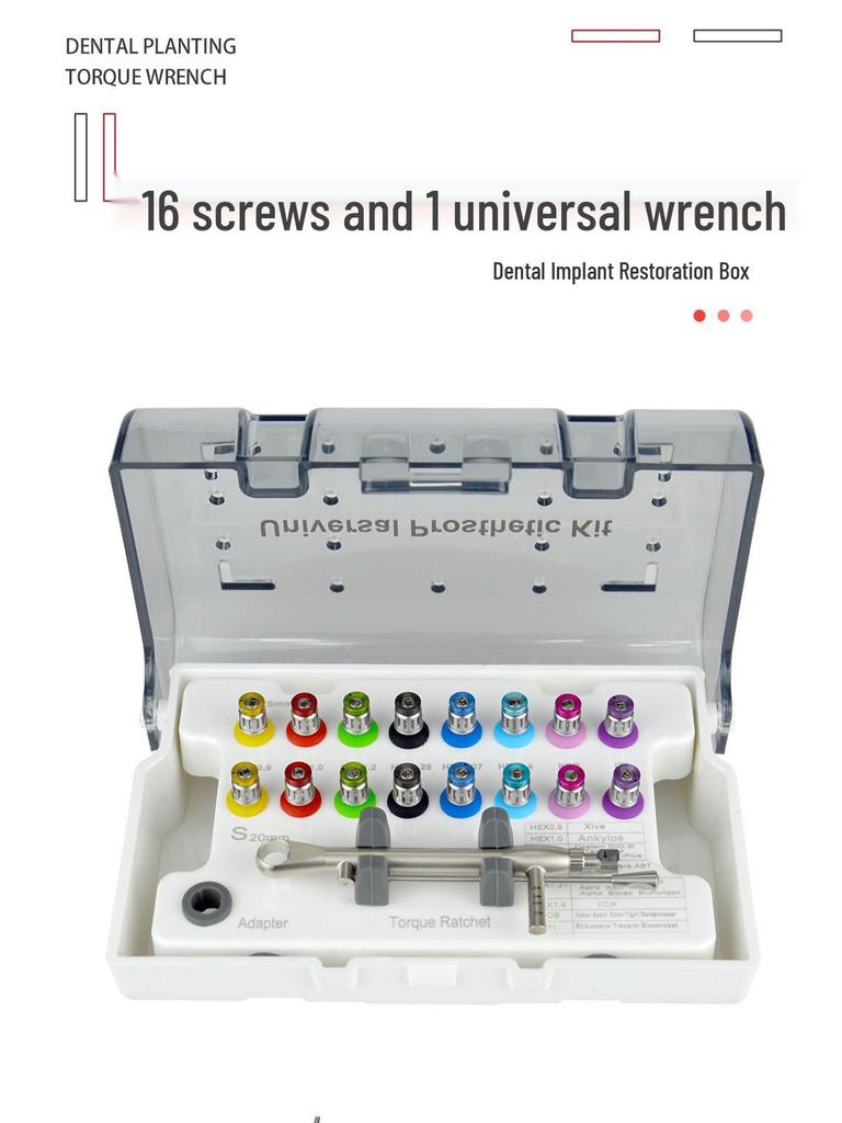 Dental Implant Screwdriver Set with Torque Wrench for Phase II Restoration