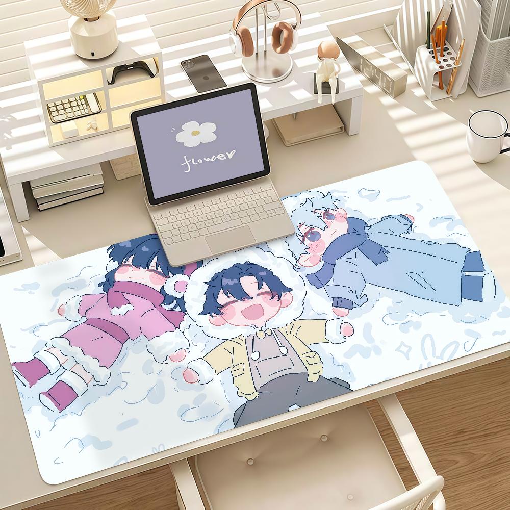 Anime L-link Click Cartoon Cute Mouse Pad Anti Slip Rubber Edge Locked Thickened Laptop Gaming Desk Mat
