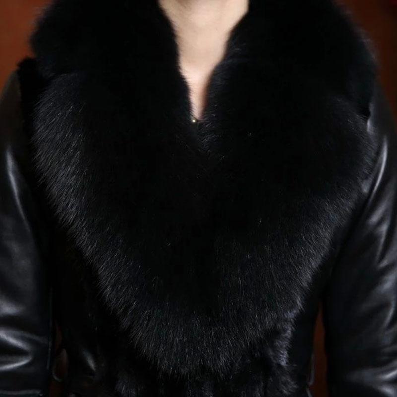 leather mink coat