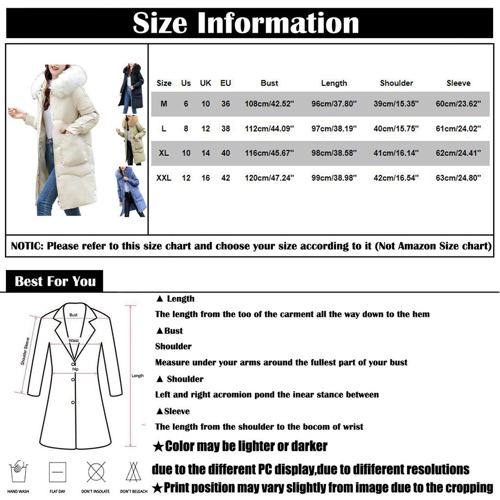 Women's Fashion Long Padded Jacket Coat With Big  Collar And Thick Down Padded Jacket