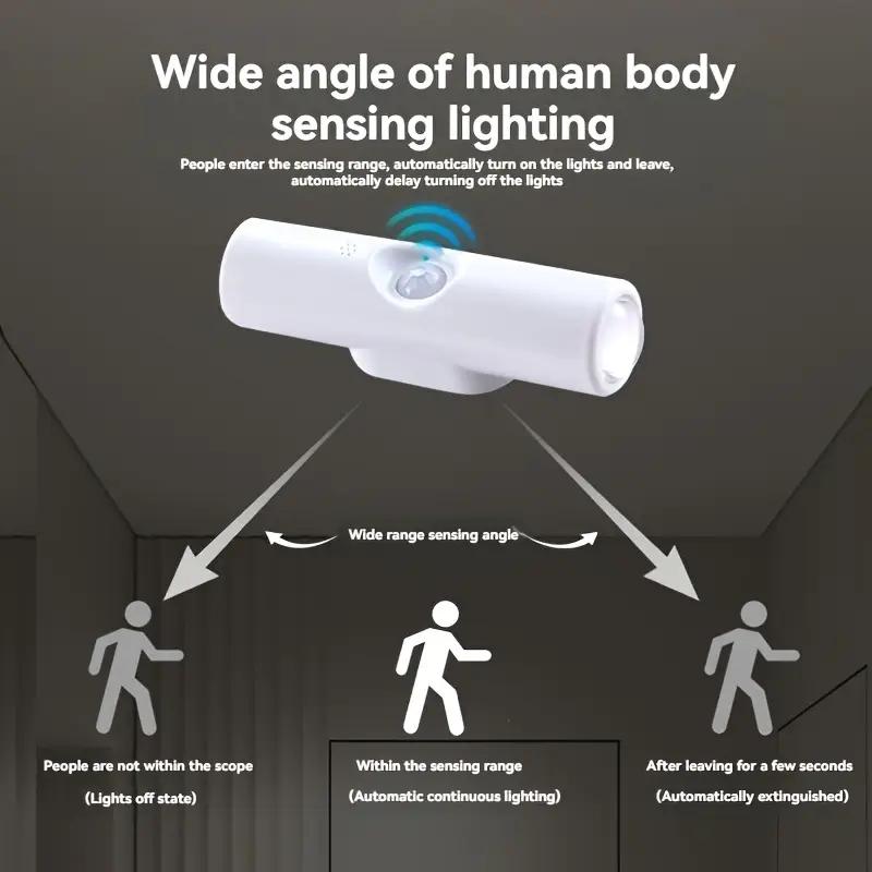 1/2/4Pcs LED Motion Sensor Wall Light USB Rechargeable Night Light Dimmable for Stairs Bedroom Hallway Christmas Gift