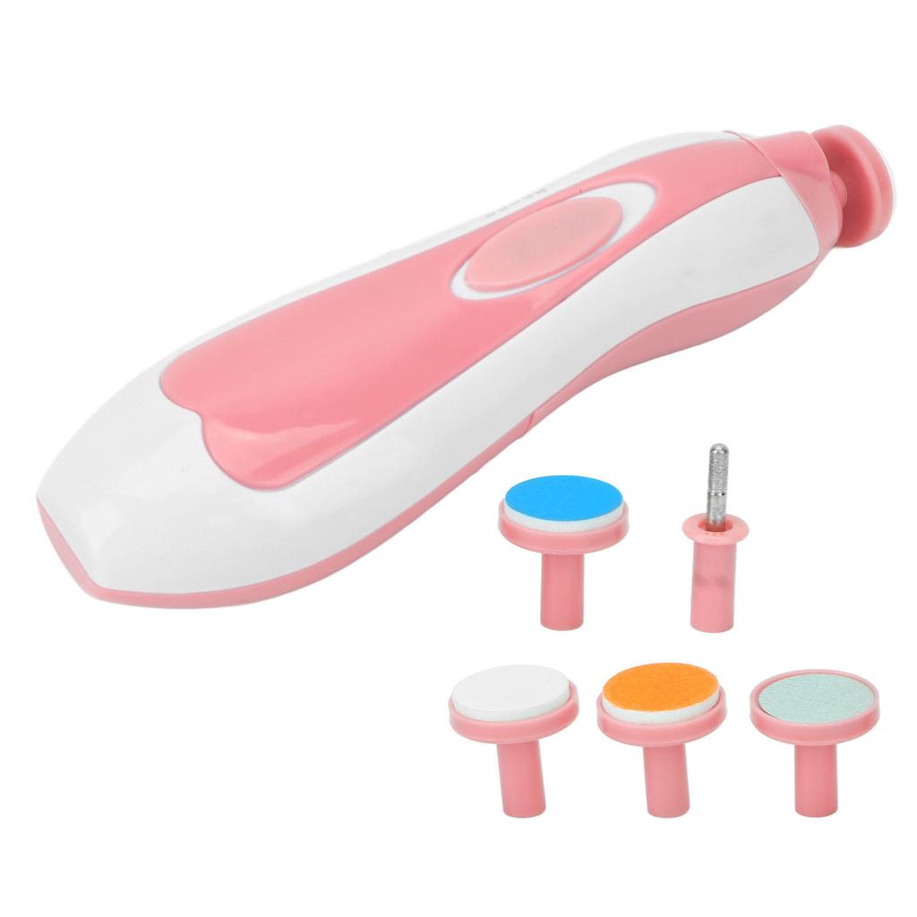 Baby Electric Nail Grinder Low Noise Manicure Care Portable Infants Nail File with 6 Grinding Hd