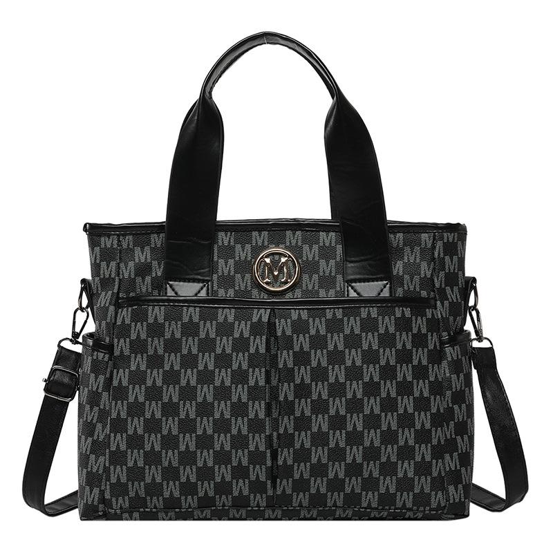 

New retro fashion flow printing versatile atmospheric tote bag large capacity portable shoulder messenger bag women чёрный