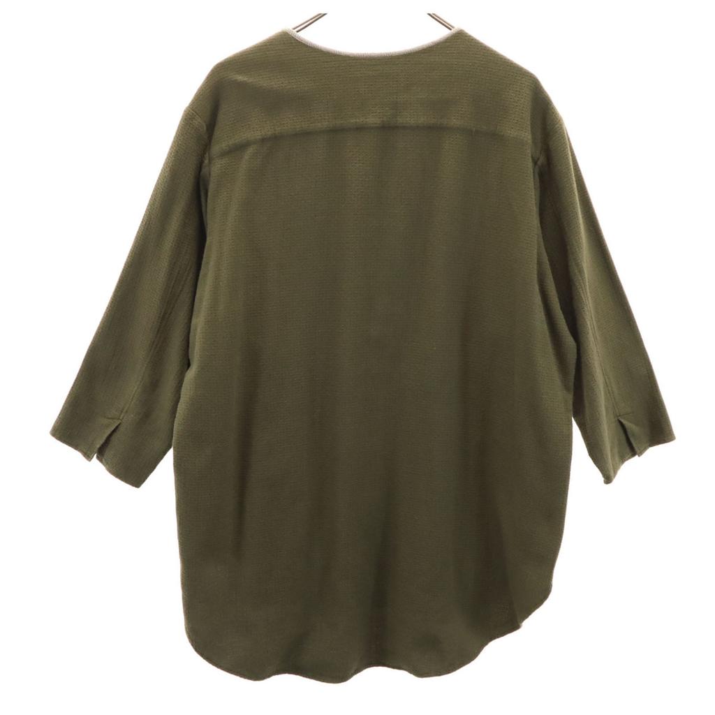 Milok made in Japan 7 minutes sleeve SIDE H QS SHIRTS Cut 46 olive Men's Used