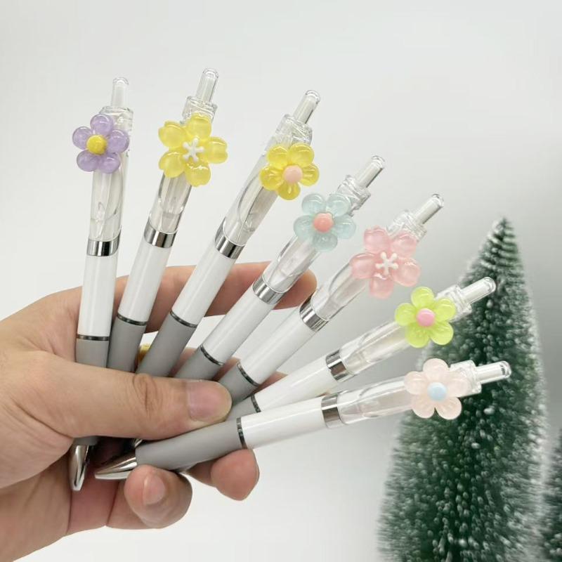 12Pcs Cute Tulip Neutral Pen 0.7mm Quick Drying Student Notes Neutral Pen Stationery Writing Pen Kawaii School Supplies