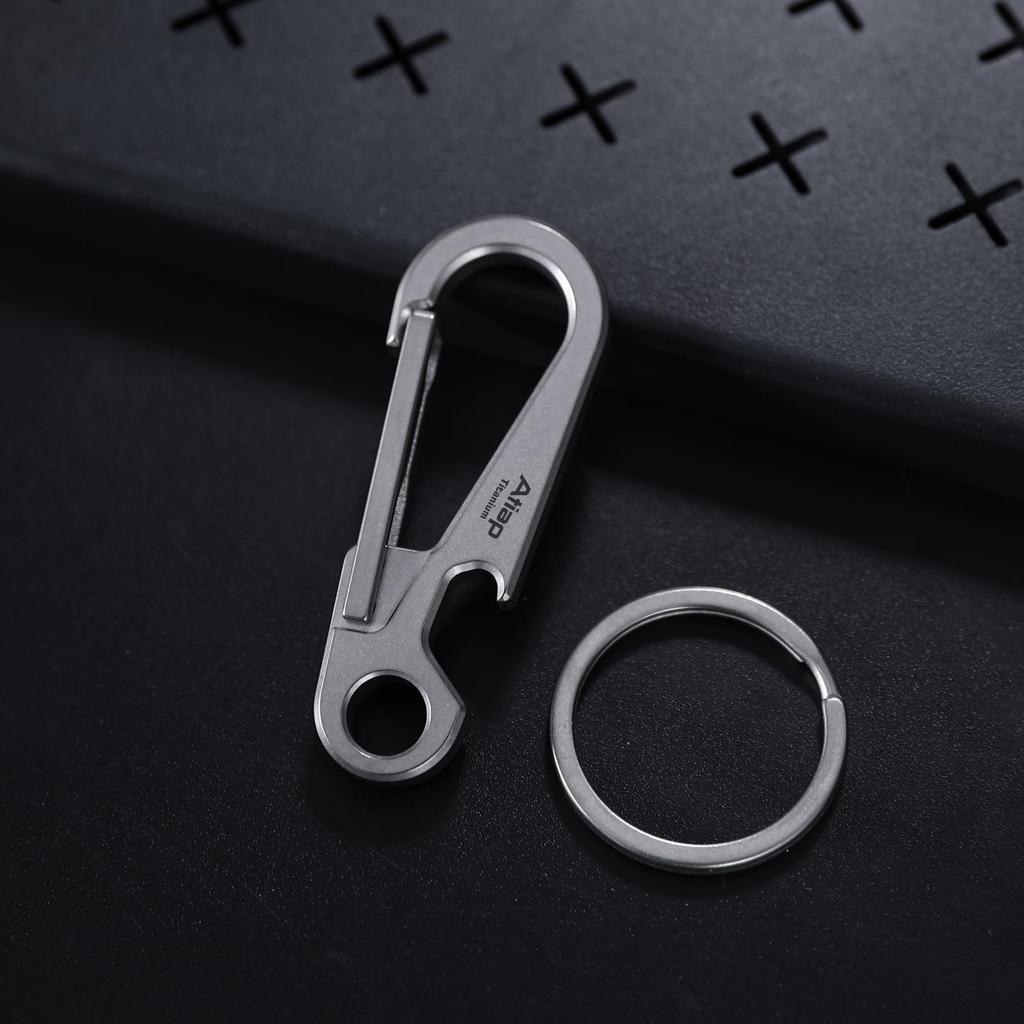 ATiAP Titanium Carabiner Clip Car Multifunctional Family Keychain Bottle 1 Titanium Key Unisex High-Durability Keychain, Keychain, Opener, Ring,