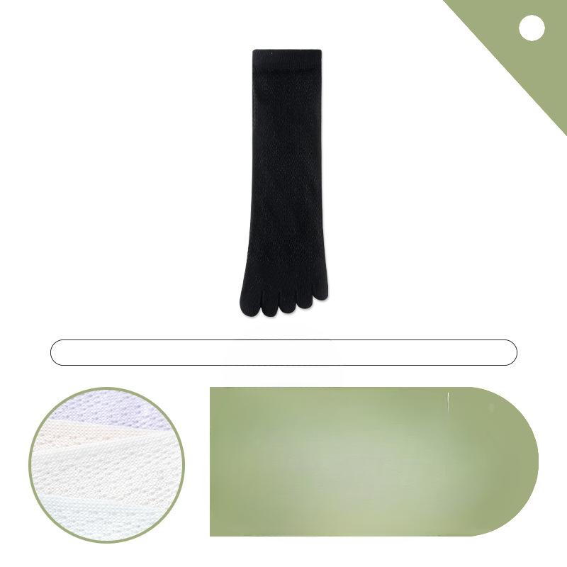 

Летние носки для женщин: Тонкие сетчатые носки до середины икры, летние носки для пилатеса с пятью пальцами, чулки выше колена 1 pair