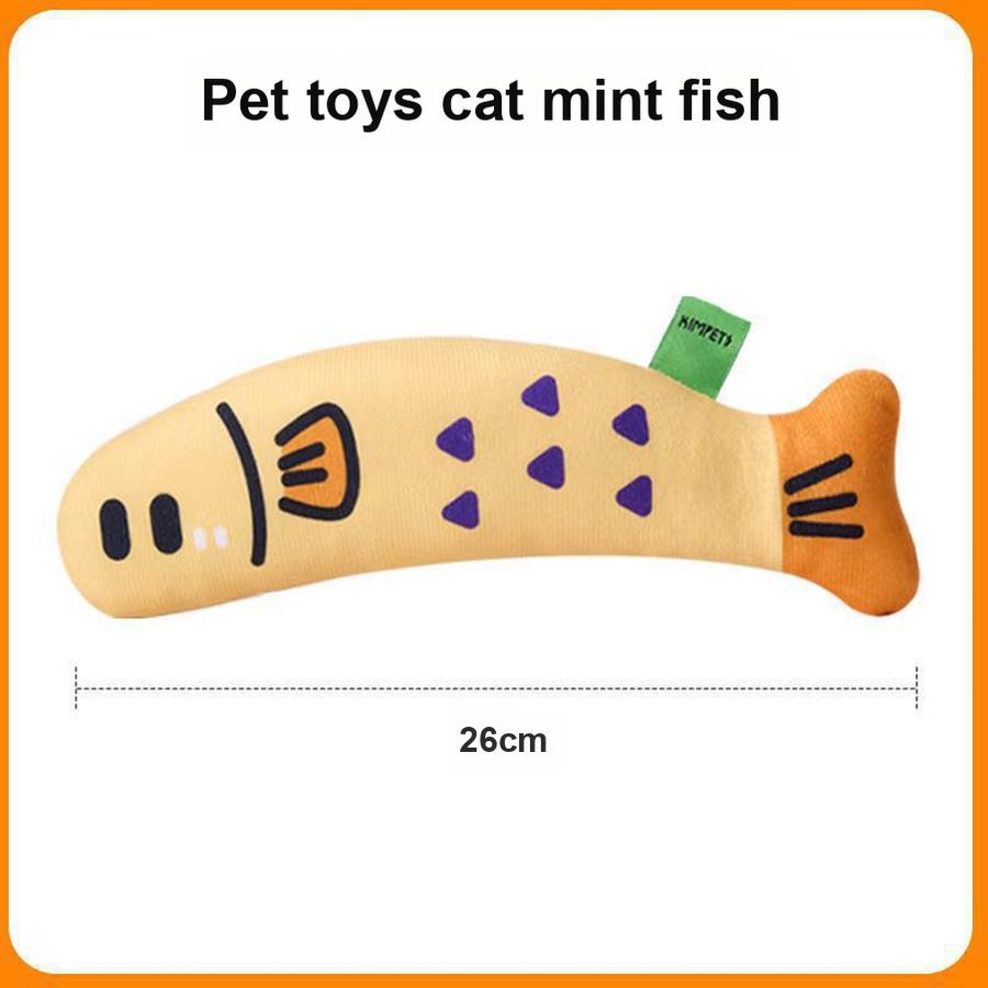 Игрушка с кошачьей мятой, Рыбка с кошачьей мятой, Забавная игрушка для кошки, Мягкая рыбка, Игрушка с кошачьей мятой для снятия скуки, Имитация рыбки, Популярная игрушка для кошки 26cm