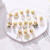 New Y2K Gold Color Butterfly Moon Bow Shell Star Pearl Pendant Italian Charm Link Fit 9mm Stainless Steel Bracelet DIY Making