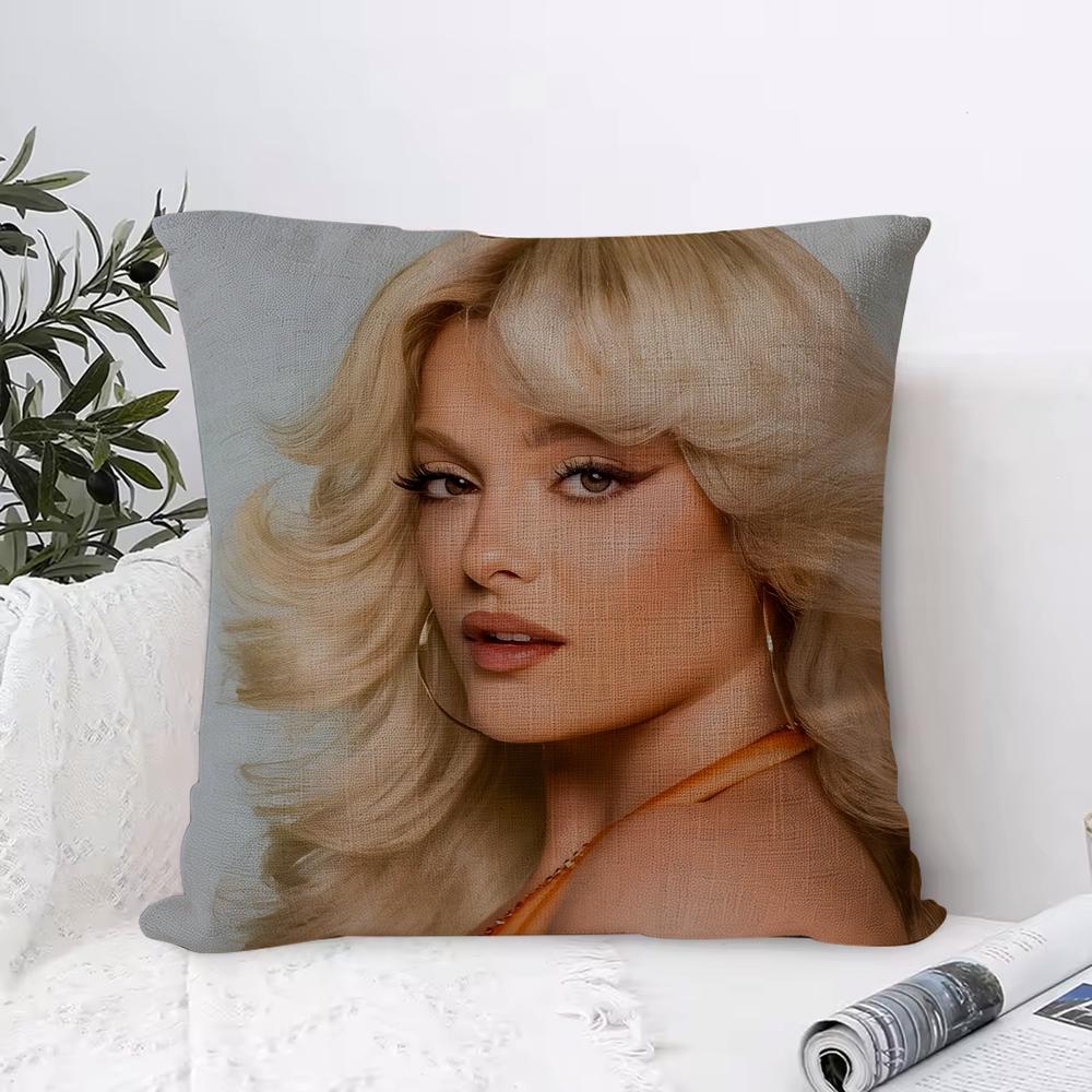 Bebe Rexha Cushion Cover Breathable Linen Pillow Cover Skin-Friendly Home Decor Pillowcase With Hidden Zipper