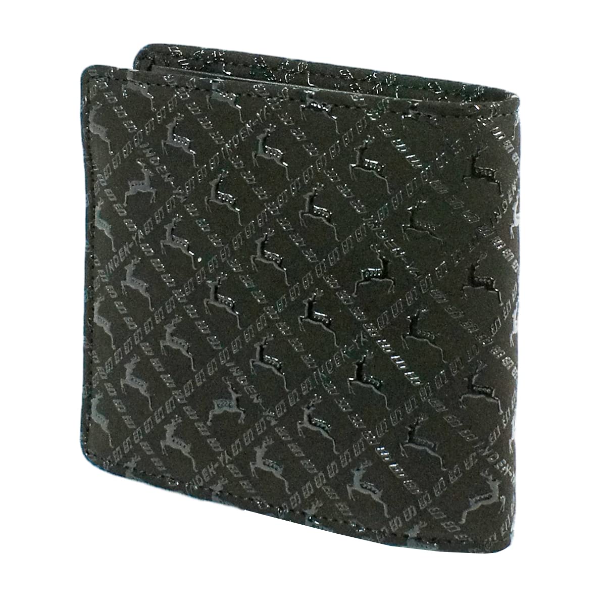 

Inden Wallet Bifold Wallet Bill S S Box Coin Purse Deerskin Black x Black Lacquer Deer Pattern [Indenya] 2008-01-165 чорний