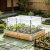 1 Set Raised Garden Bed Netting, Garden Bed Insect Netting Kit, 2.6ft Metal Support Stakes with 4Ft x 8Ft Fine Mesh