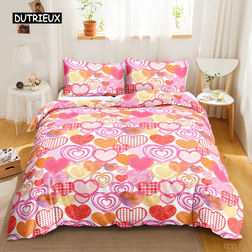 Romantic Duvet Cover Set Valentine Gift Rose Floral Bedding Queen King Size Polyester Quilt Cover